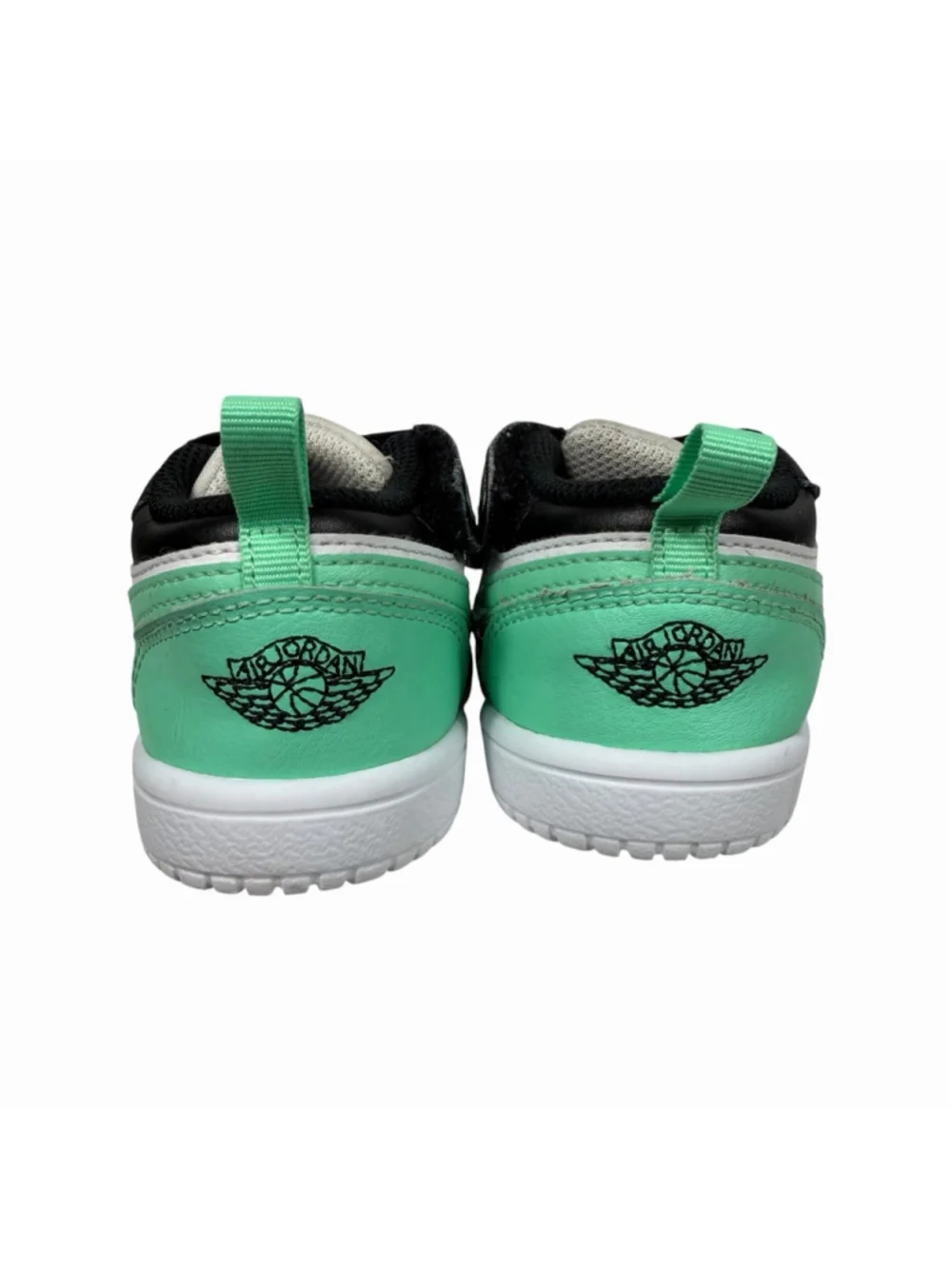 Jordan 1 Low Green Glow Black White Slip On Strap Athletic Sneakers Toddler 6C